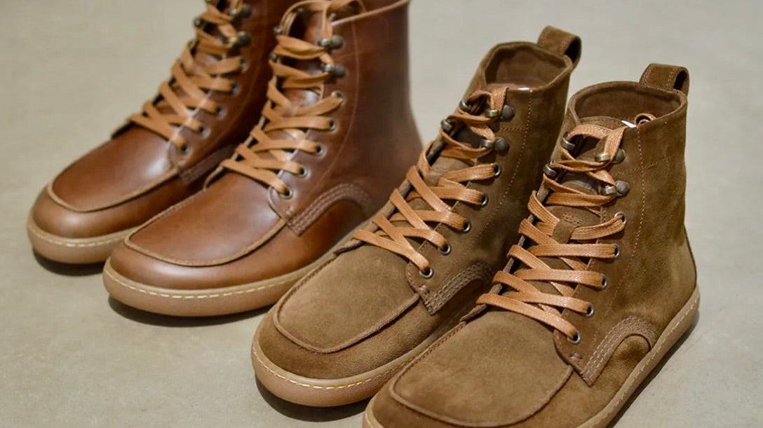 Barefoot Leather Boots Made in England: The Goral Porter