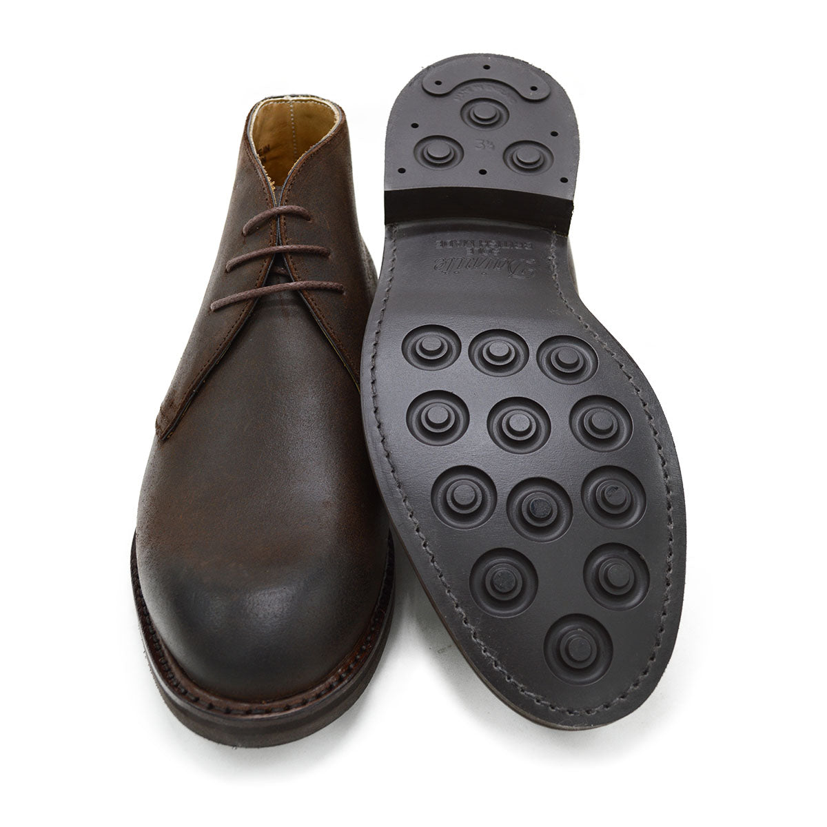 Berwick 1707 Waxy Brown leather chukka boot on a white background