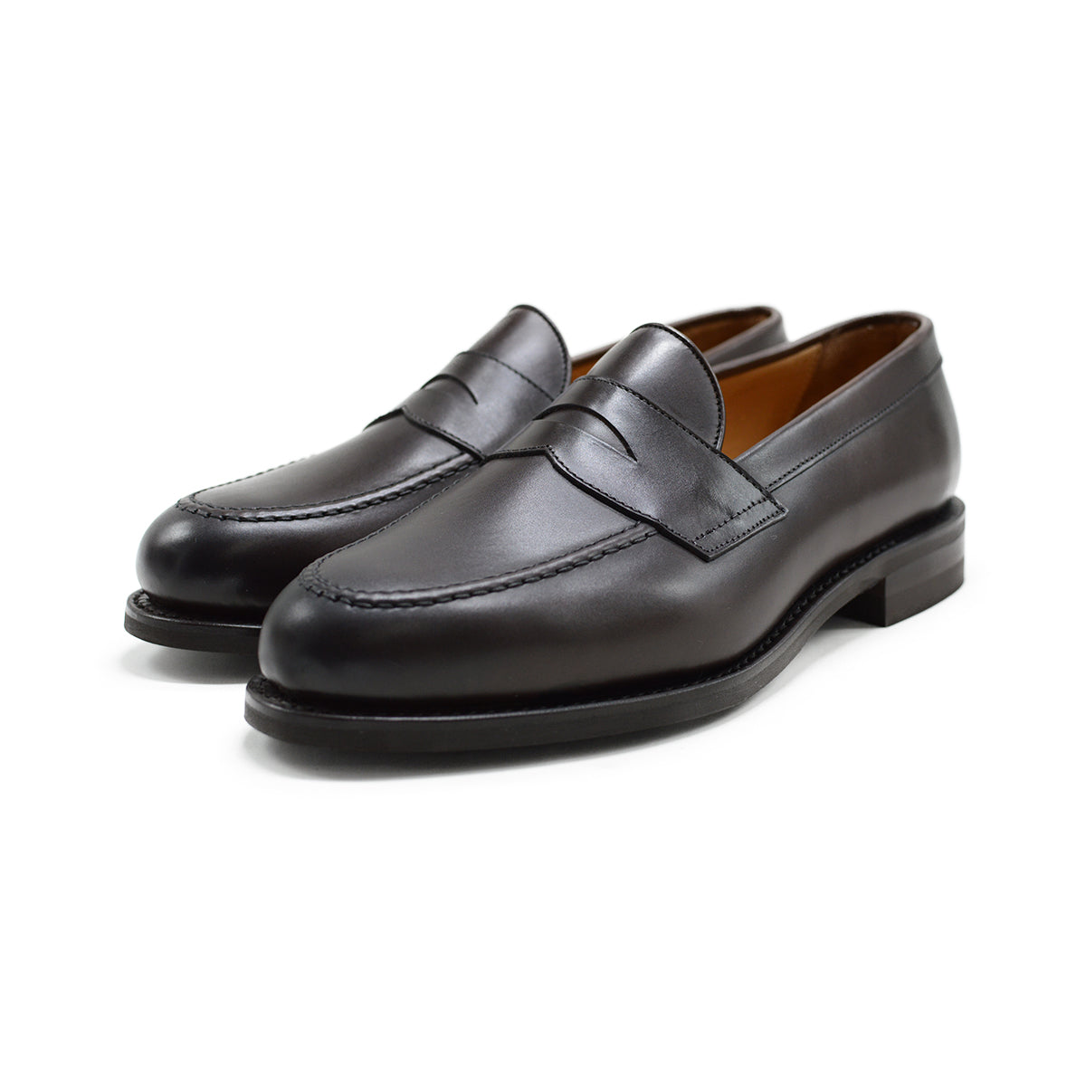 Berwick 1707 Brown leather loafer shoe on a white background