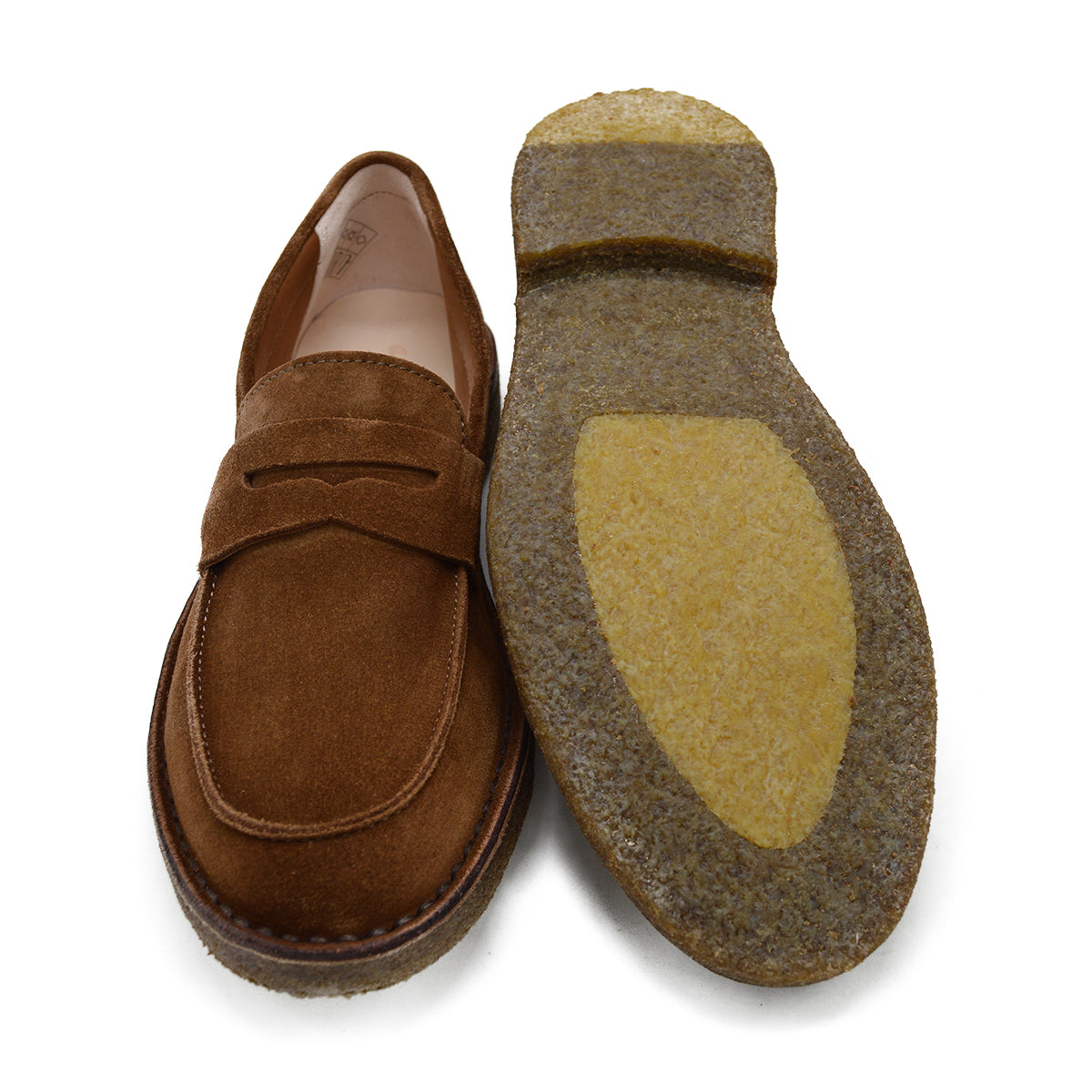 A brown Astorflex Sadelflex Loafer with soft suede upper and crepe rubber sole