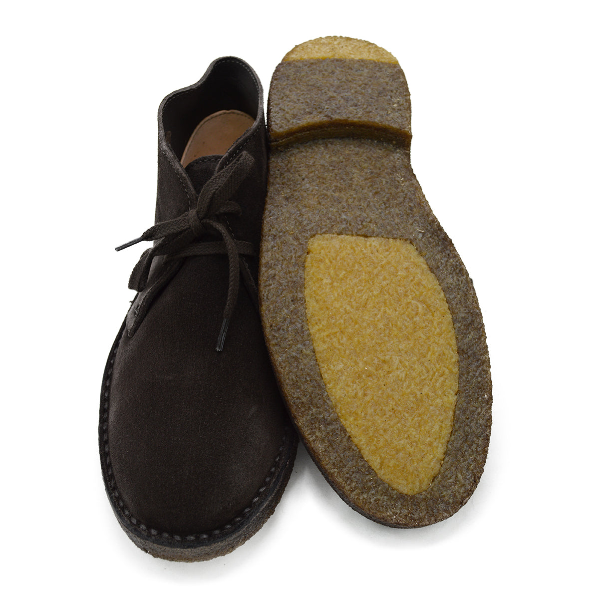 A brown Astorflex Montflex unlined boot with a lace-up closure, made from reverse suede, showcasing the natural rubber sole.