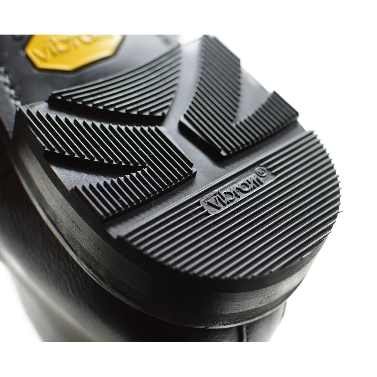 Berwick 1707 Black Kudu leather boot with laces and Vibram rubber sole on a white background