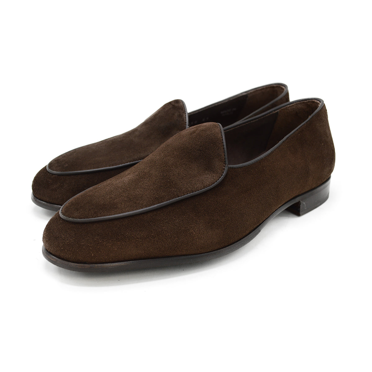 Brown Berwick 1707 Belgian suede loafer shoe on a white background