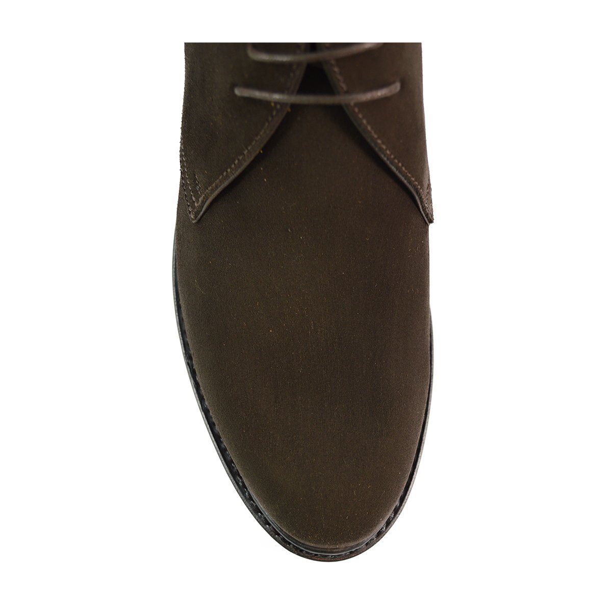 A Berwick 1707 dark brown suede Chukka boot with a round toe and low heel.