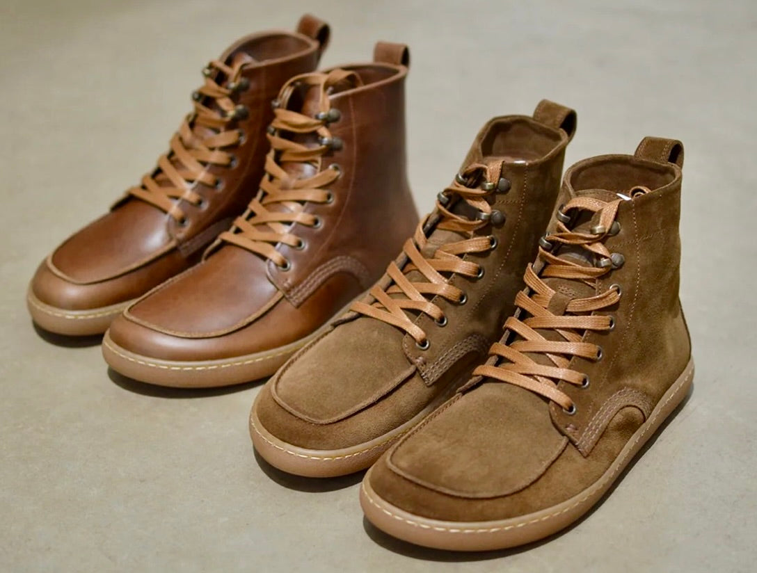 Barefoot Leather Boots Made in England: The Goral Porter