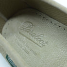 Close-up of a shoe sole with 'Paraboot' branding on a light background