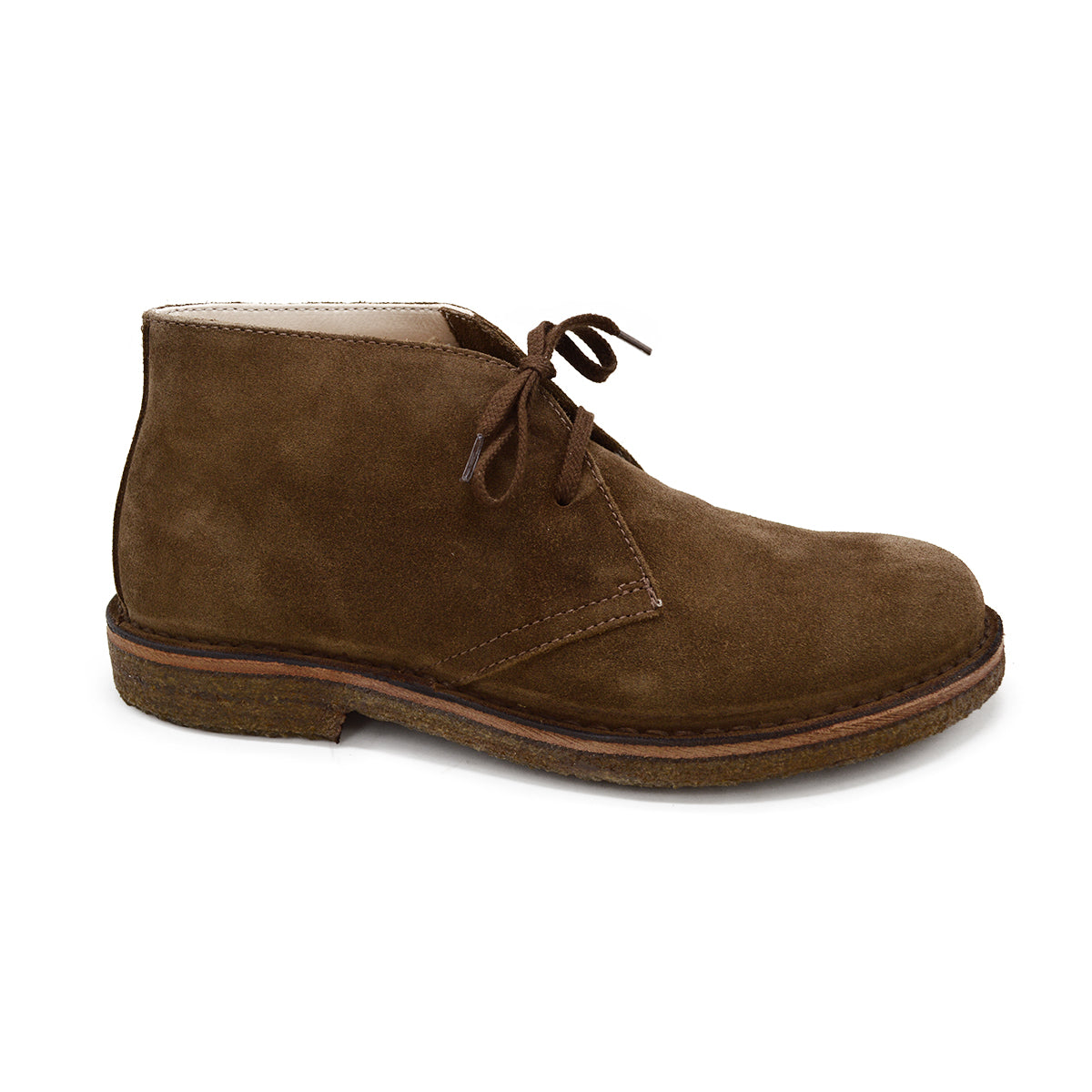 A brown suede Greenflex Desert Boot with a lace-up closure, designed by Astorflex.