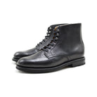 Berwick 1707 Black Kudu leather boot with laces and Vibram rubber sole on a white background