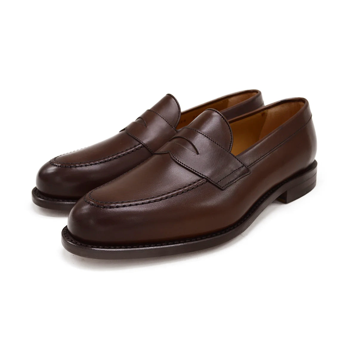 Berwick 1707 Brown leather loafer shoe on a white background