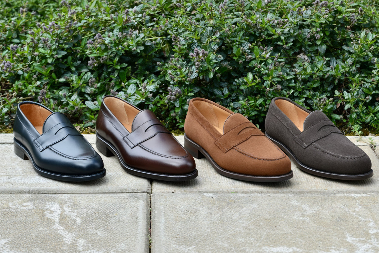 Berwick 1707 Goodyear welted loafers in black leather and brown suede – premium men's slip-on shoes – A Fine Pair of Shoes