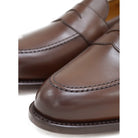 Berwick 1707 Brown leather loafer shoe on a white background