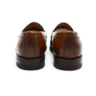 Berwick 1707 Brown tan leather loafer shoe on a white background with Dainite Soles
