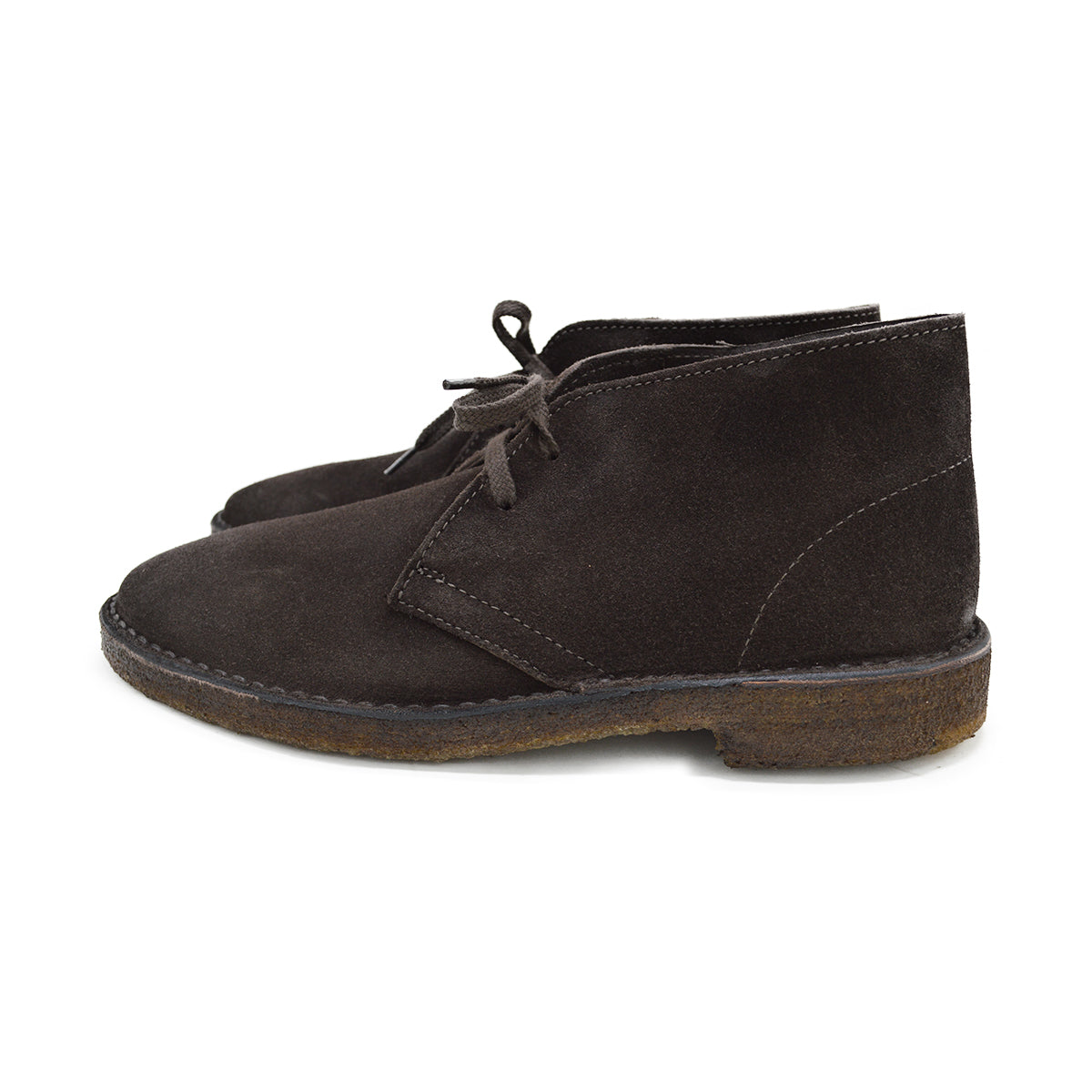 A brown Astorflex Montflex unlined boot with a lace-up closure, made from reverse suede, showcasing the natural rubber sole.