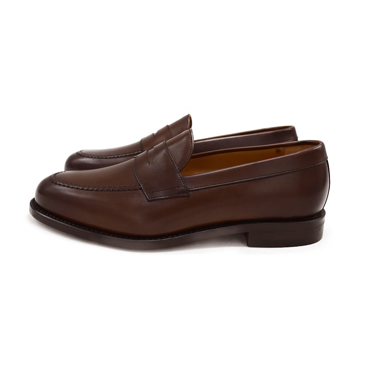 Berwick 1707 Brown leather loafer shoe on a white background