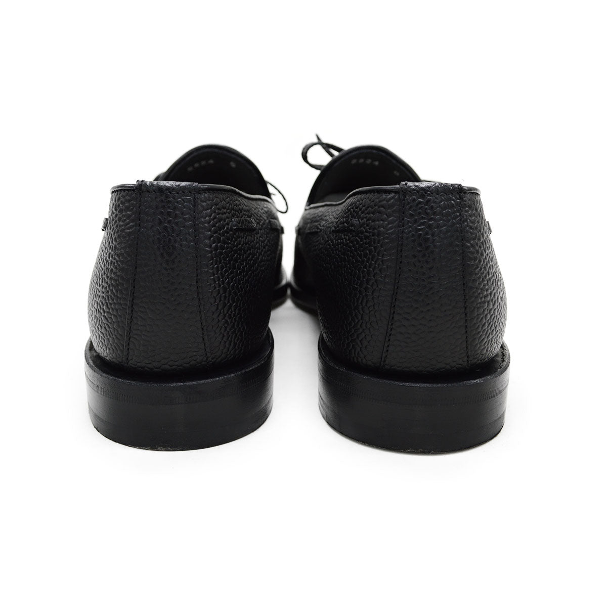A Berwick 1707 classic black unlined laced slip-on loafer with a Goodyear welted leather sole.