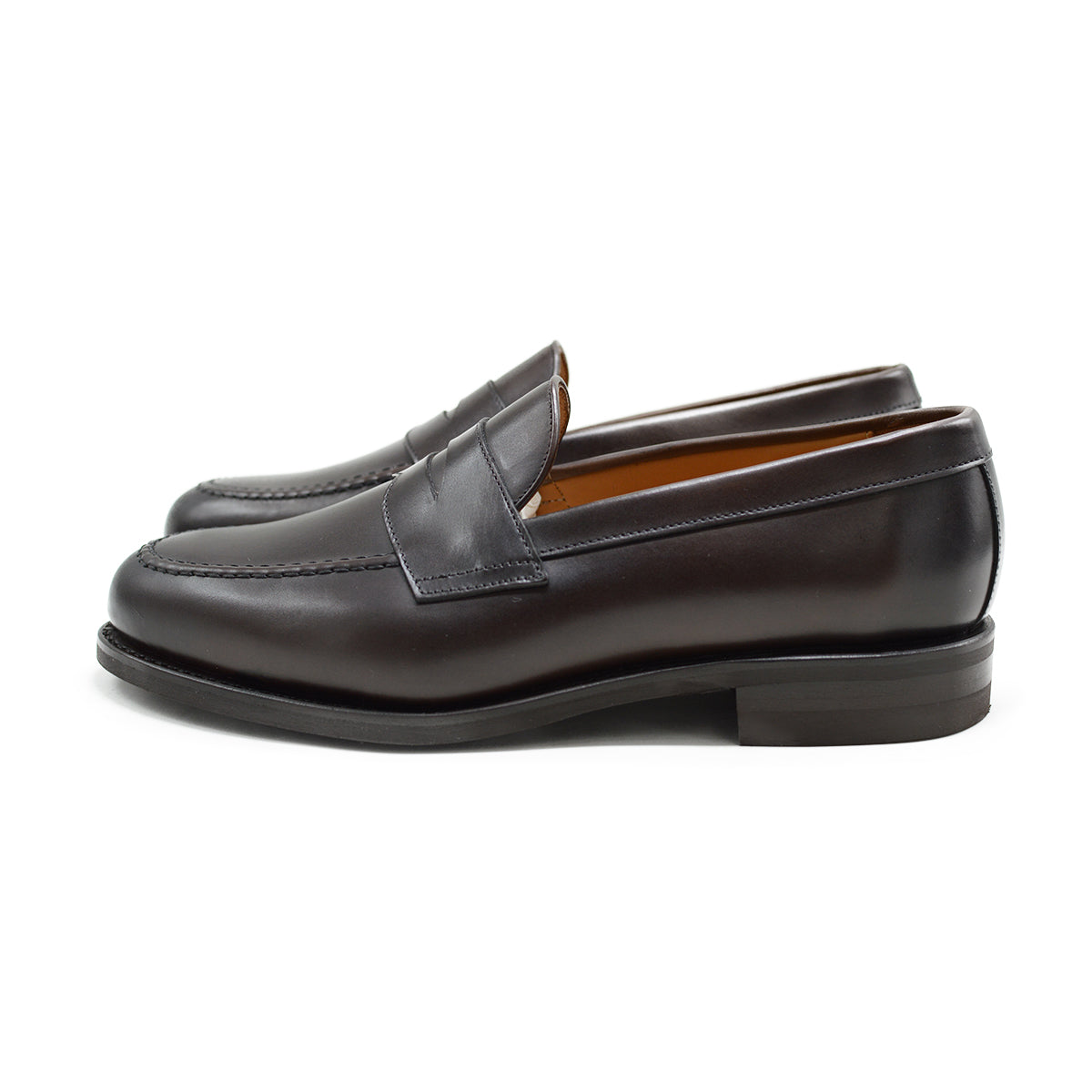 Berwick 1707 Brown leather loafer shoe on a white background
