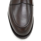 A dark brown Berwick 1707 Penny Loafer with a closed toe and loafers style heel, displayed on a white background.