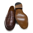 Berwick 1707 Brown leather loafer shoe on a white background
