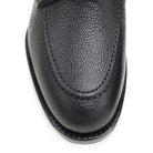 A Berwick 1707 classic black unlined laced slip-on loafer with a Goodyear welted leather sole.