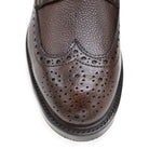 A Berwick 1707 dark brown brogue boot with a lace-up closure, round toe shape, and a Dainite rubber sole.