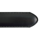 A Berwick 1707 black calf leather belt with a silver chrome buckle, displayed on a white background.