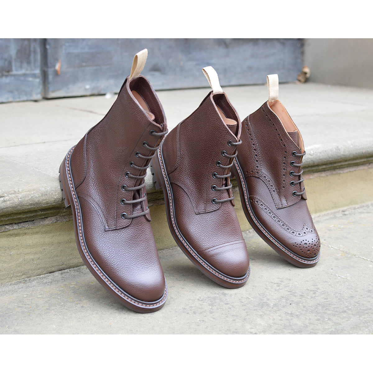 Tricker's Kielder Derby Boots Dark Brown | Olivvia Leather | A