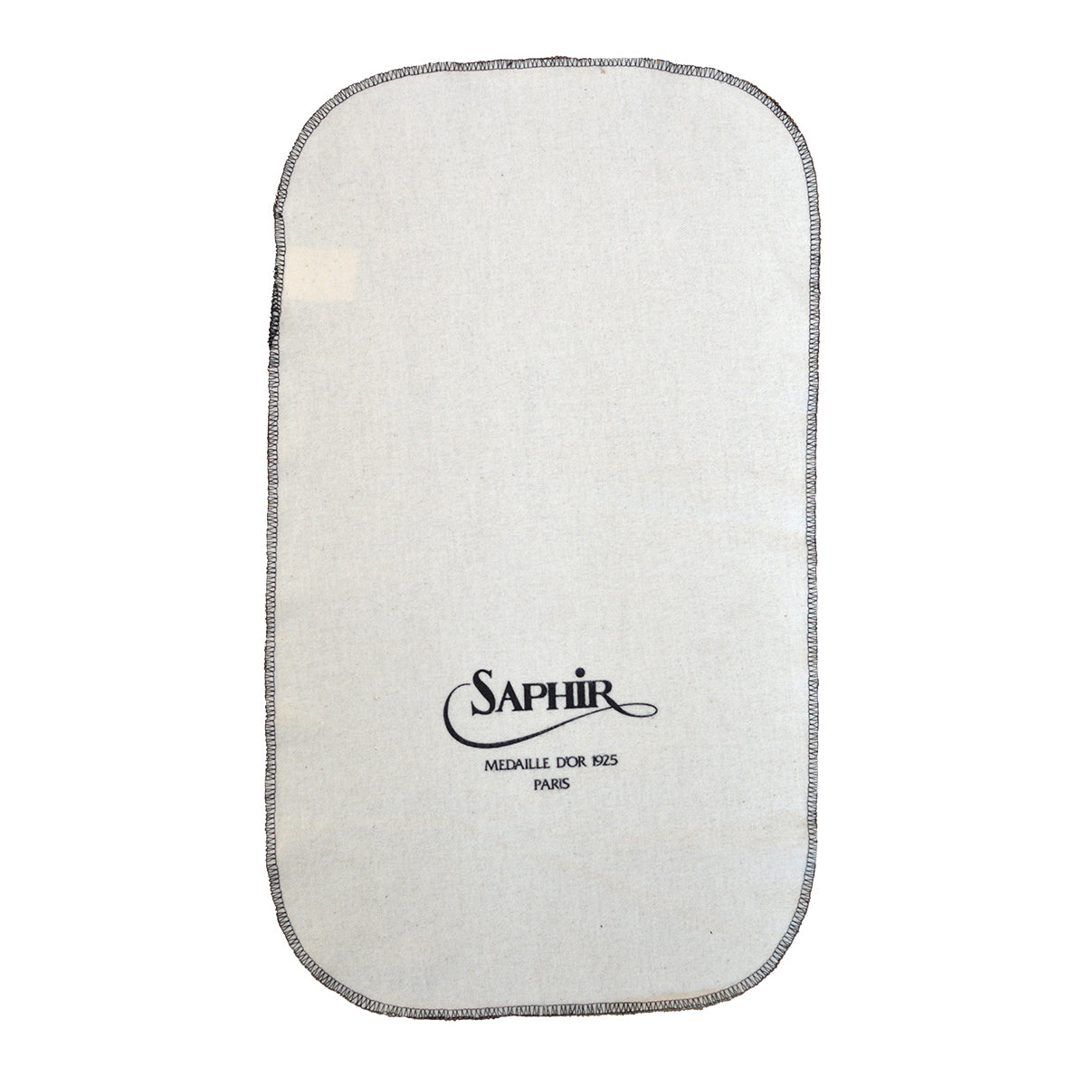 White cloth with Saphir logo on a white background