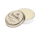 A tin of Saphir Medaille D'Or Mirror Gloss Wax Polish with the brand's logo and product name displayed on the lid.