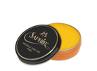 A round tin container of Saphir Medaille D'Or shoe wax polish with black lid and gold lettering.