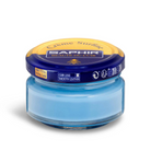 A jar of Saphir Creme Surfine shoe polish with a label on the lid.