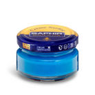 A jar of Saphir Creme Surfine shoe polish with a label on the lid.