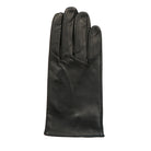 Black leather glove on a white background