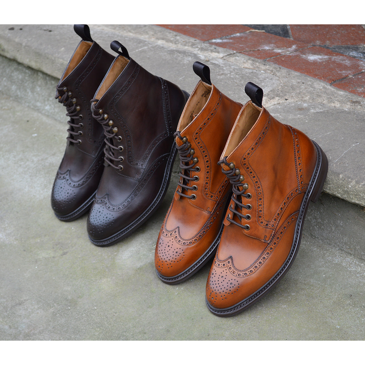 Berwick 1707 Brogue Boot (322) -Tan – A Fine Pair of Shoes
