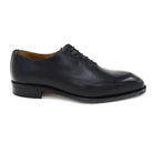 A Berwick 1707 black leather Oxford shoe with a wholecut design and lace-up closure, side view.
