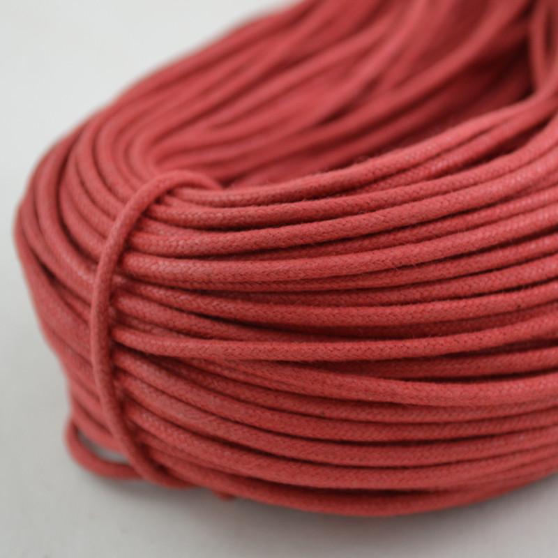 red coloured waxed round casual shoe laces, tied in individual bundles.