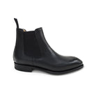A Berwick 1707 black leather Chelsea boot with a side elastic panel and a low heel, displayed on a white background.