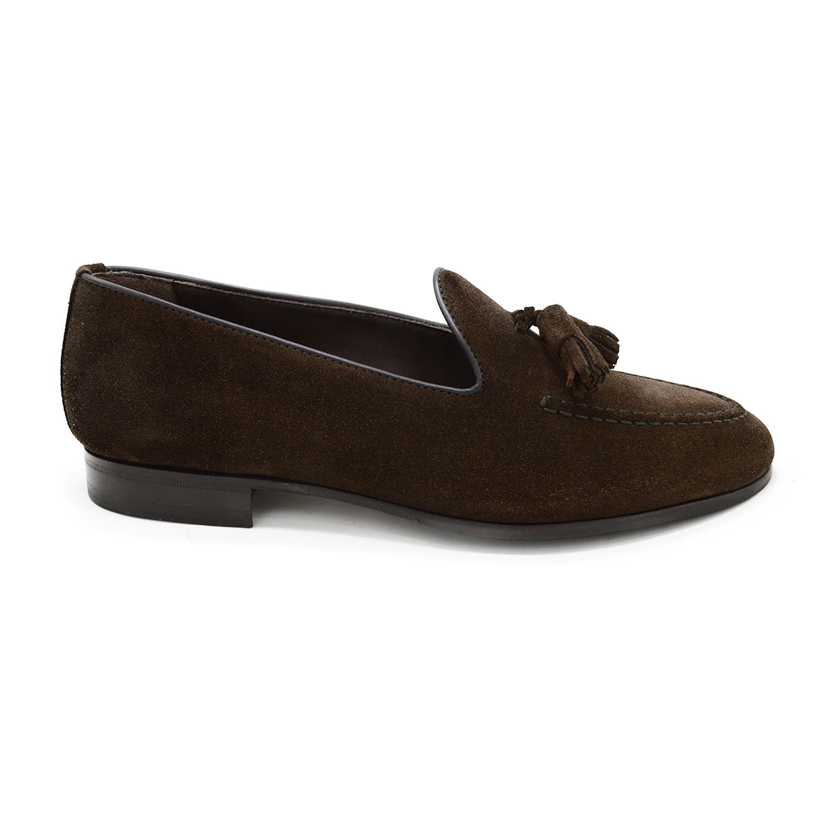 Berwick 1707 Tassel Belgian Loafer (5378) -Dark Brown Suede – A Fine ...