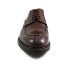 A pair of dark brown Berwick 1707 Split Toe Derby shoes with laces, set against a white background.