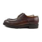 A pair of dark brown Berwick 1707 Split Toe Derby shoes with laces, set against a white background.