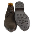 A Berwick 1707 dark brown suede Chukka boot with a round toe and low heel.