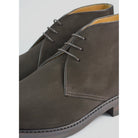 A Berwick 1707 dark brown suede Chukka boot with a round toe and low heel.