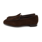 Brown Berwick 1707 Belgian suede loafer shoe on a white background