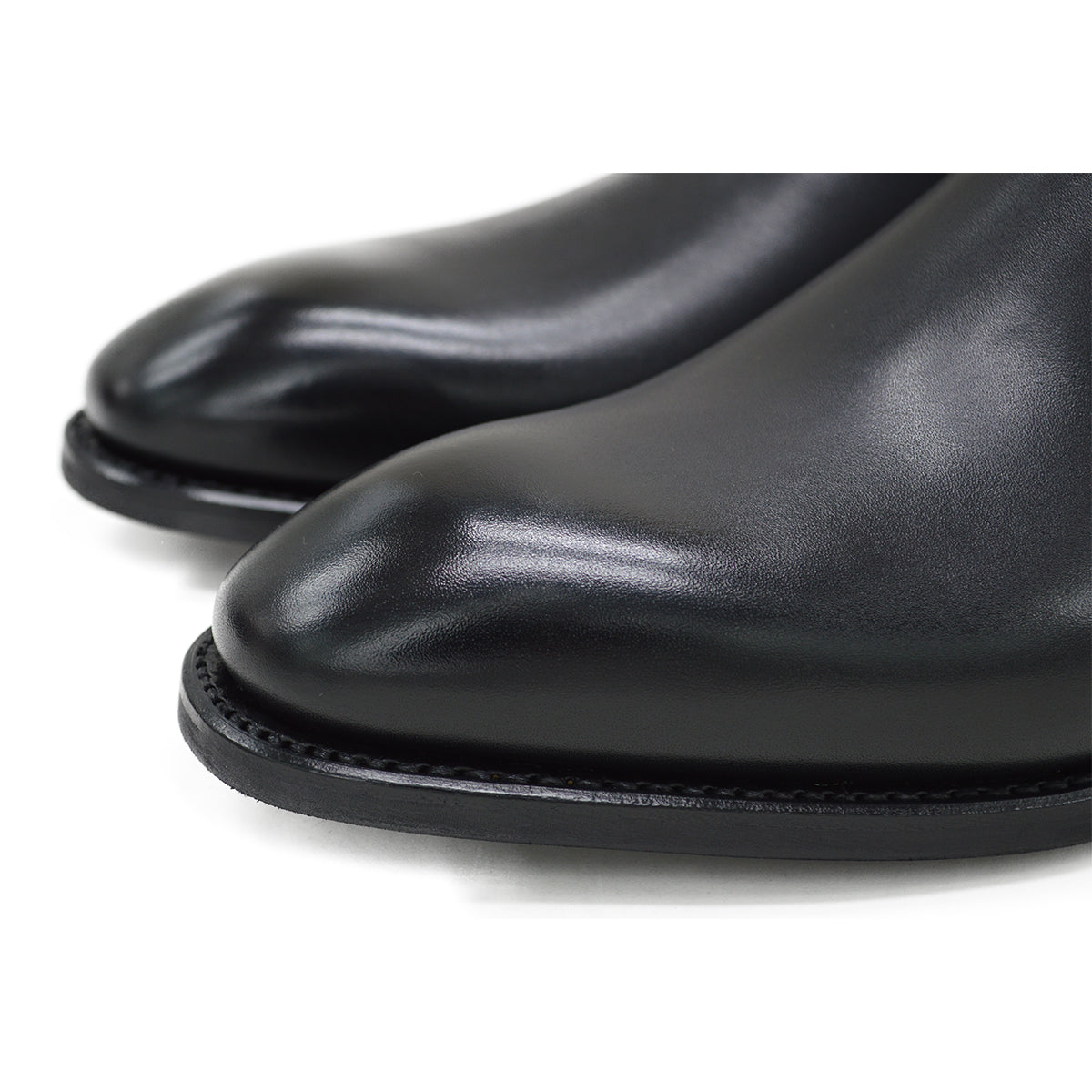 A Berwick 1707 black leather Chelsea boot with a side elastic panel and a low heel, displayed on a white background.
