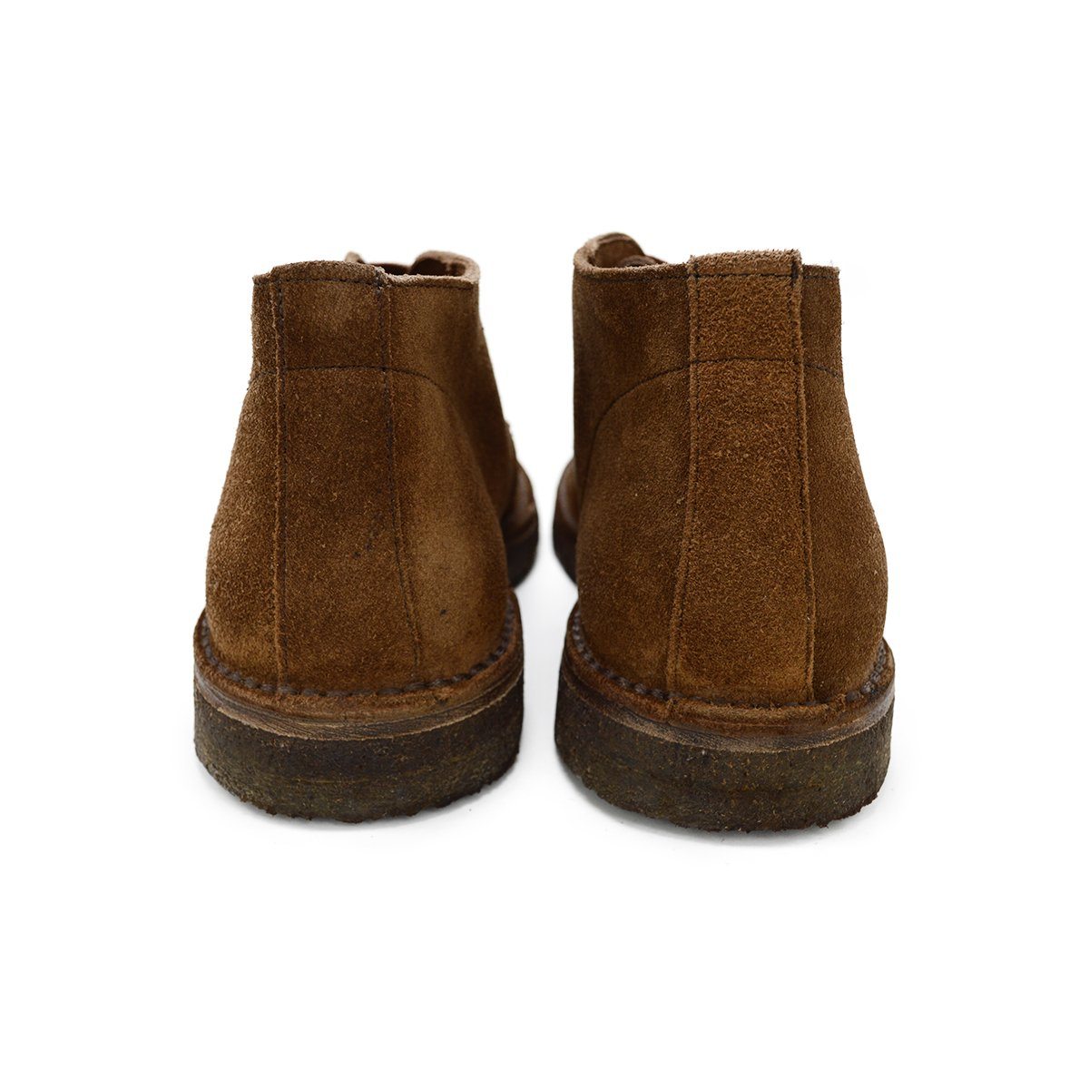 A brown Berwick 1707 5432 Apron Boot with lace-up closure, handcrafted from reverse kudu suede, featuring moccasin stitching and a crepe rubber sole.