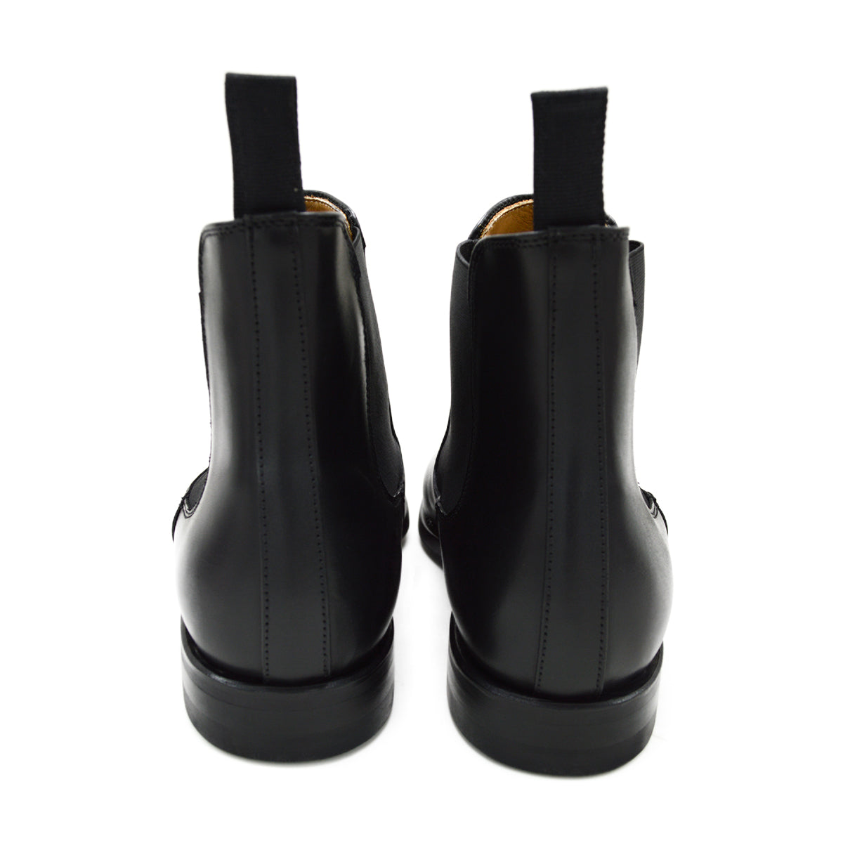 A Berwick 1707 black leather Chelsea boot with a side elastic panel and a low heel, displayed on a white background.
