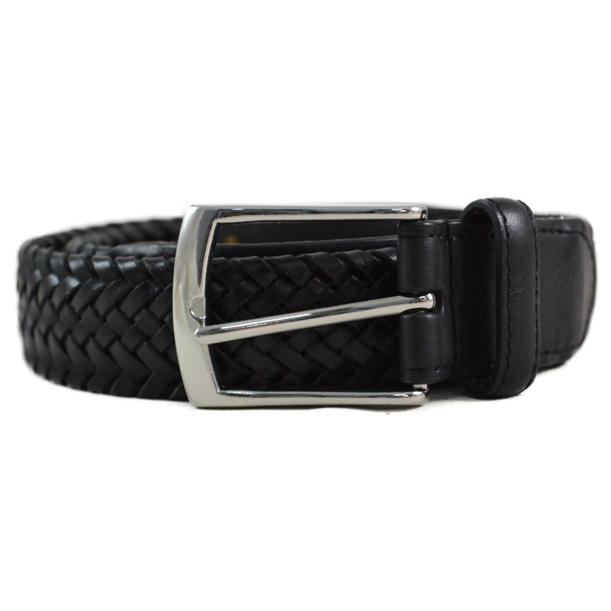 Plaited leather cheap belt mens