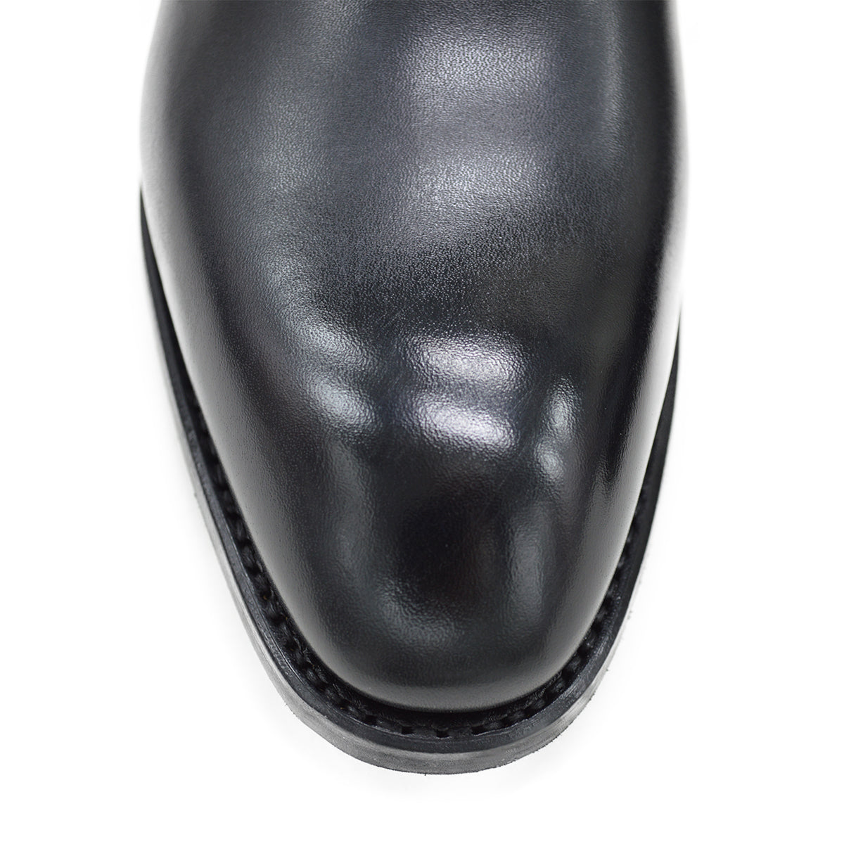 A Berwick 1707 black leather Chelsea boot with a side elastic panel and a low heel, displayed on a white background.