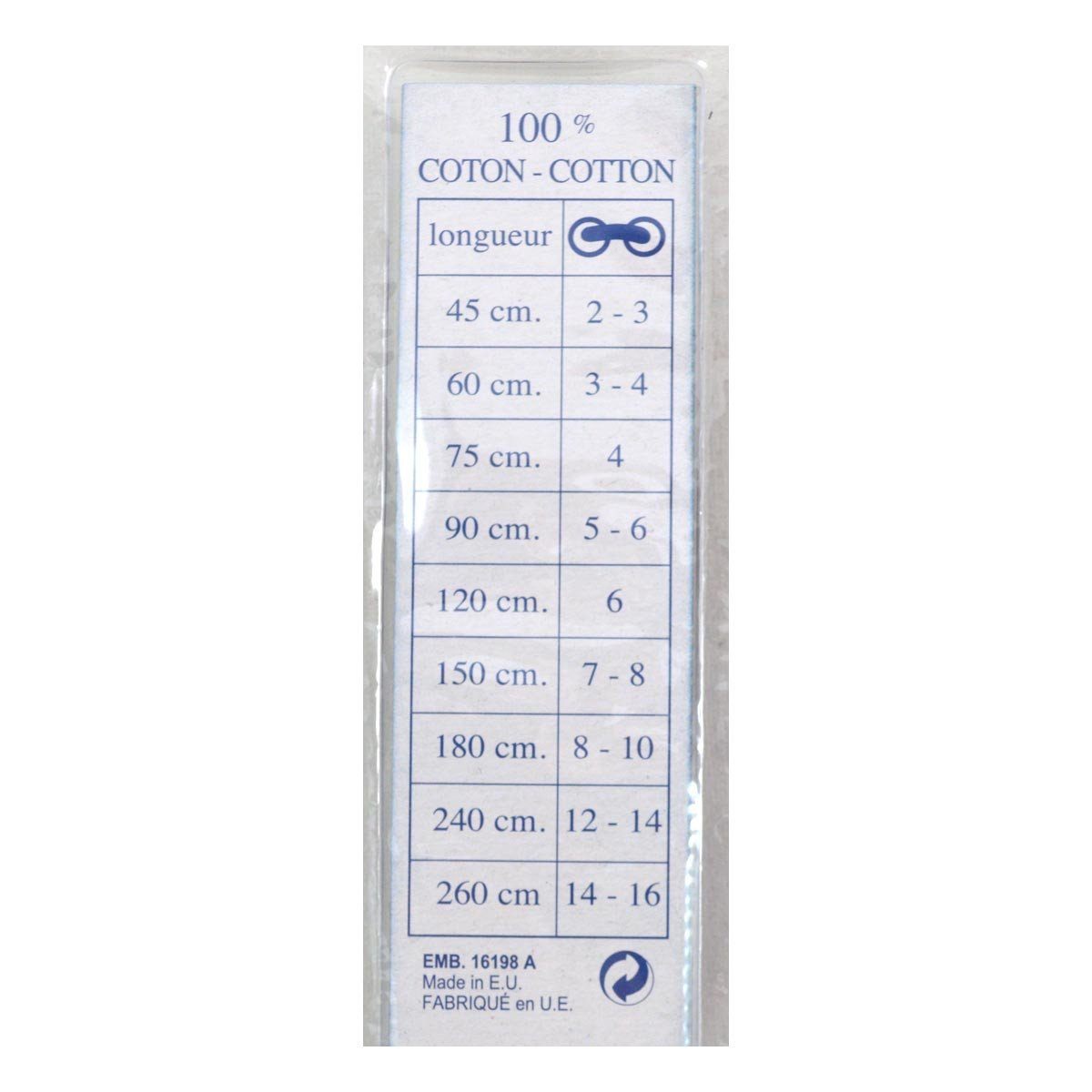 shoe lace size chart