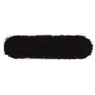 A handcrafted shoe polishing brush with a black and white oxhorn handle and dark bristles, presented on a plain background.