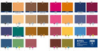 A colour chart of Saphir Teinture Francaise dye for leather